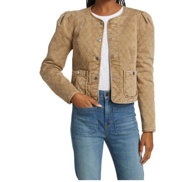 Veronica Beard Camilla Quilted Snap Button Puff Sleeve Jacket Small - Picture 1 of 7